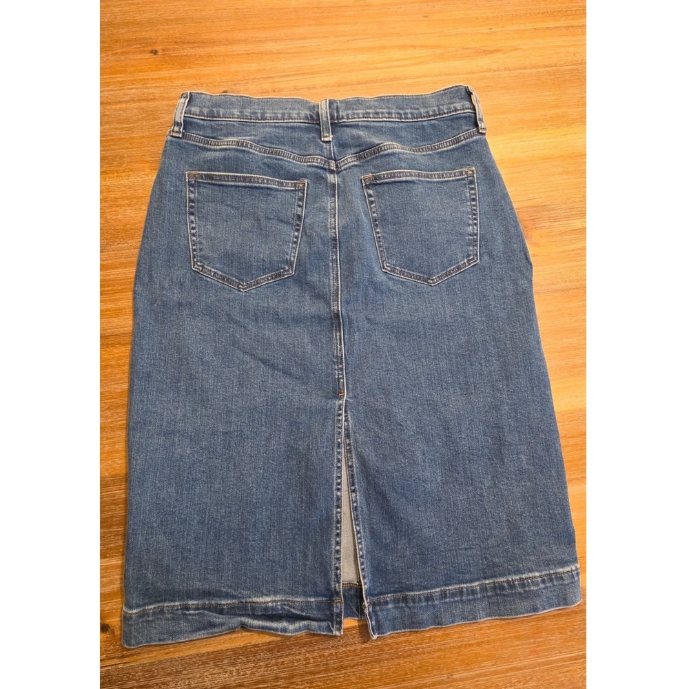 J.Crew Womens Denim Pencil Skirt Medium Wash Blue High Waist Size 8 Stretch - Picture 2 of 5